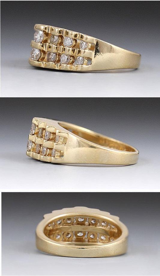 Vibrant Super Quality Diamond 14K Yellow Gold Ring 1/2 CT TDW Size 5.5