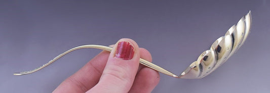 Superb Shiebler Sterling Silver Napoleon Pierced Berry or Sauce Ladle D Mono