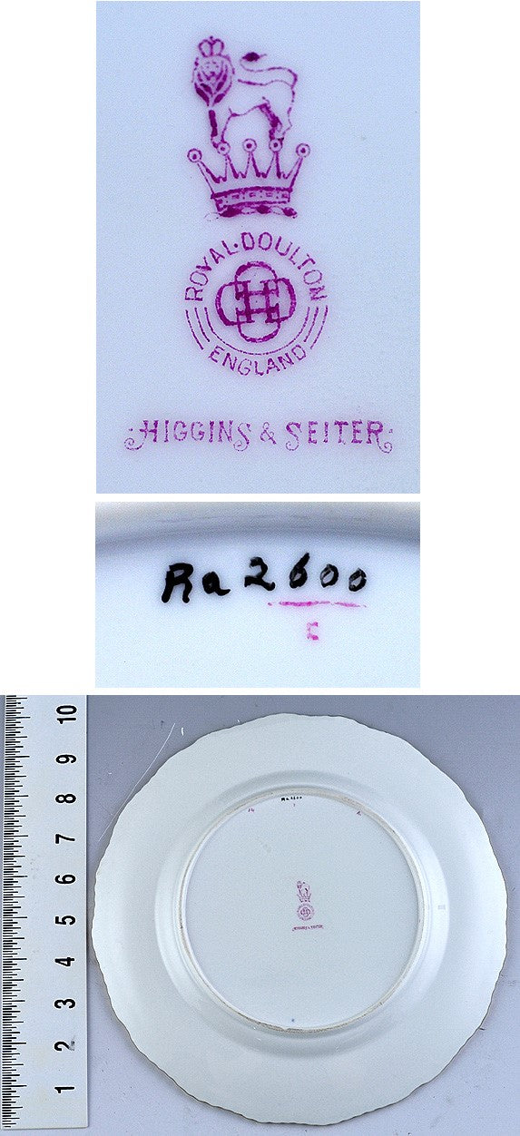 Best 12 Royal Doulton Gilt Porcelain RA2600 Dinner Plates