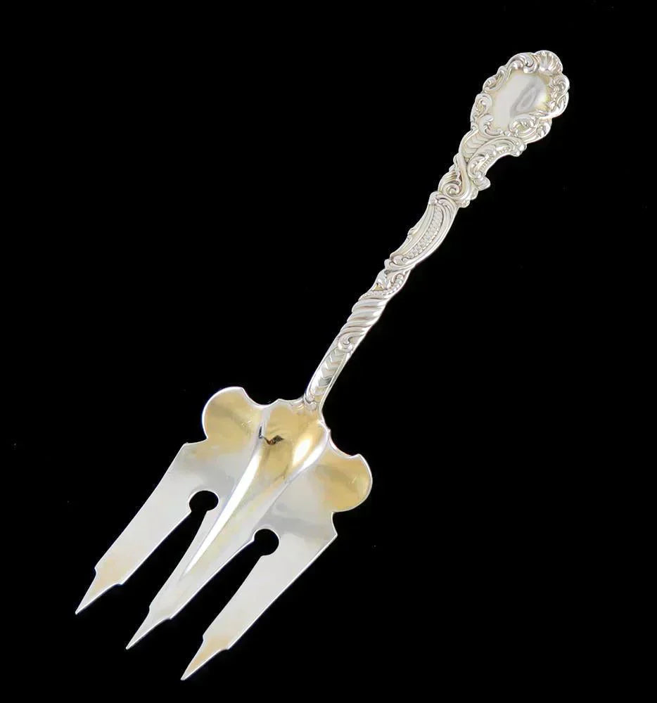 Antique Gorham Marie Antoinette Sterling Silver Salad Serving Fork Spoon Set