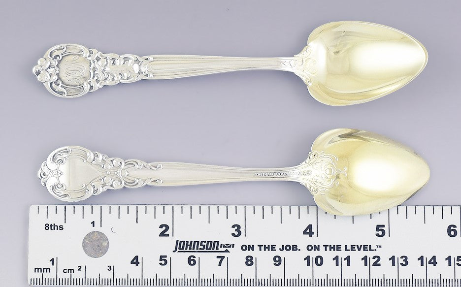 4 Gorham Gold Sterling Silver Royal Oak 1902 Dessert Fruit Spoons 5 1/2"