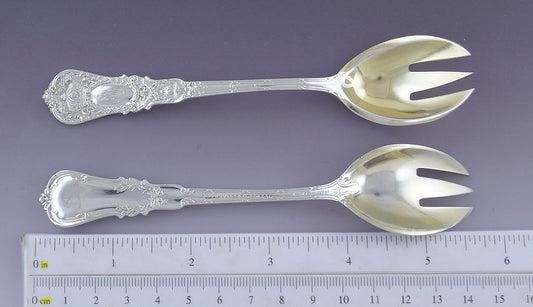 Fine set 4 Durgin Sterling Silver Empire Ice Cream Forks / Sporks
