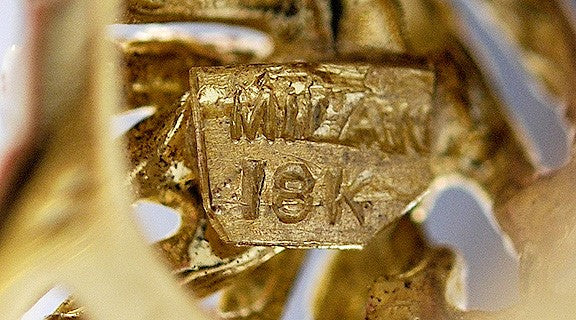 Italian 18K Yellow Gold & Diamond Rope Weave Cocktail Ring