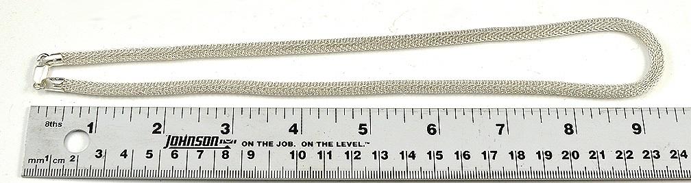 Gorgeous Modern Sterling Silver Snakelike Woven Chain Made by Milor, Italy