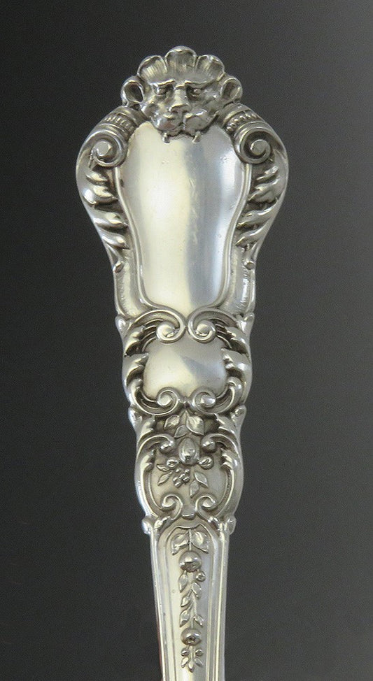 Antique Sterling Silver Gorham Old Baronial 1898 Large Gilded Serving Spoon 9"