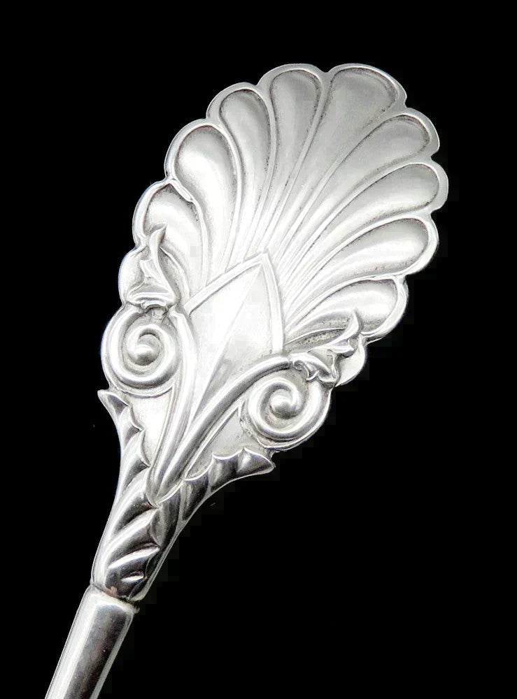 Antique Gorham Grecian Sterling Silver Gold Pierced Bowl Berry Strainer Ladle