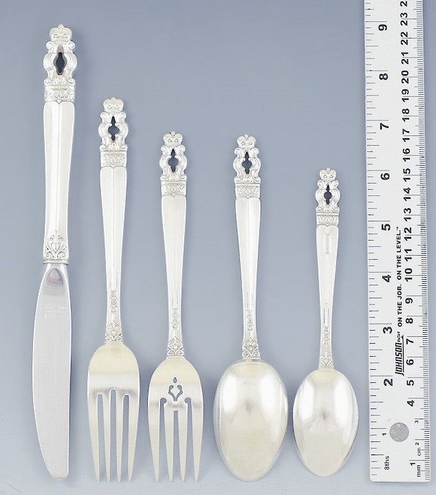 Gorham Sterling Silver Hispana-Sovereign 42pc Flatware Set Service for 8