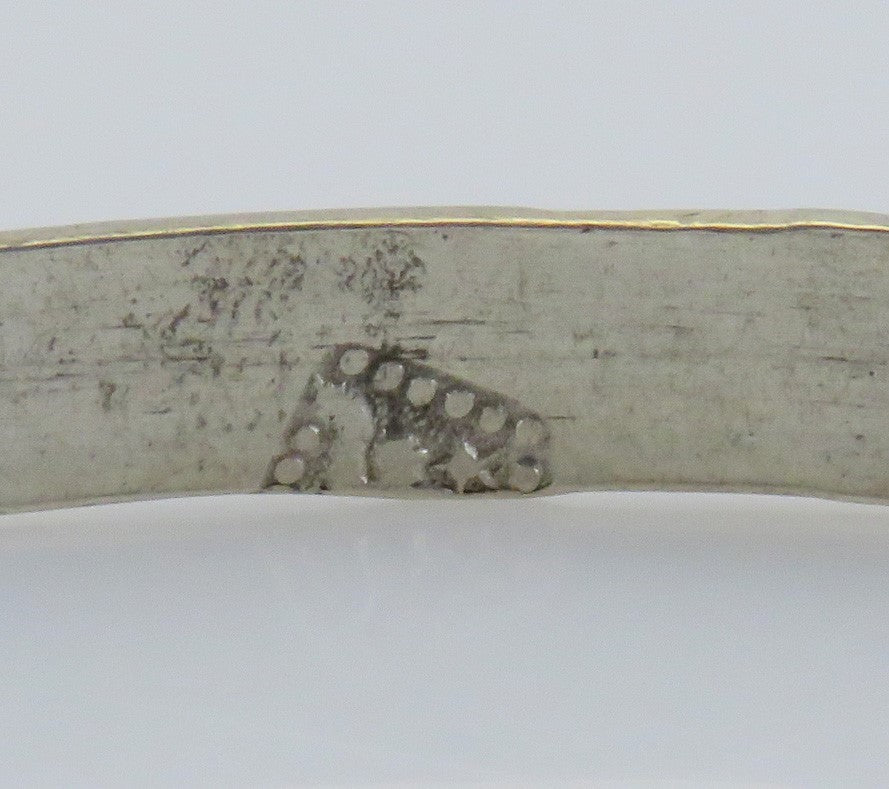 Neat VTG Southeast Asian Silver Hand Made Tribal Geometric Bangle Bracelet