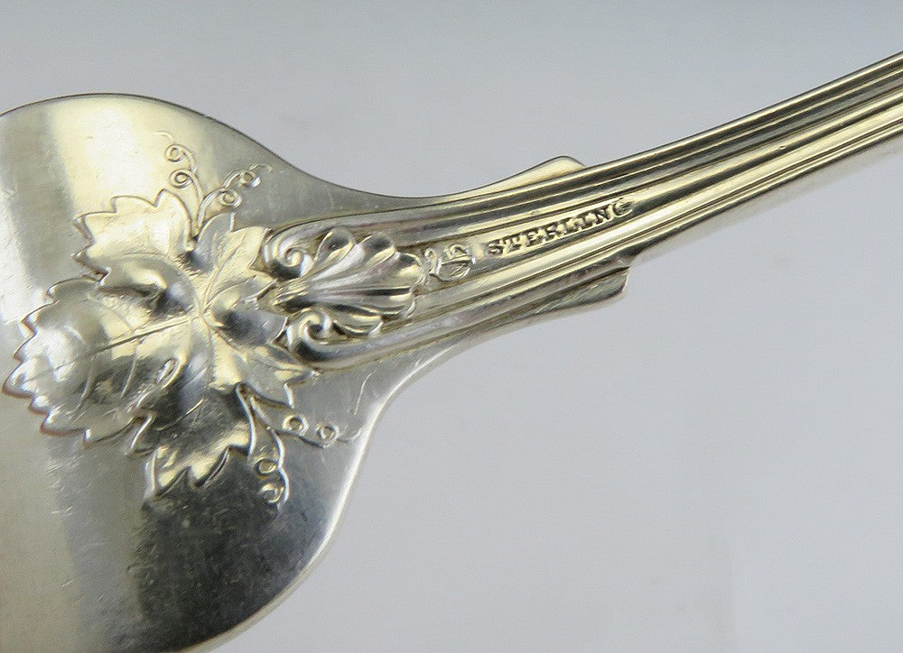 7 Large Heavy Sterling Silver Durgin New Vintage Fish Forks 7 1/8" NO MONO