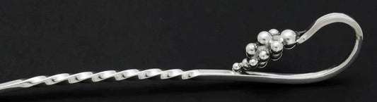 1950s German Sterling Silver Twist & Grape Pattern Berry Strainer