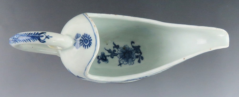 Antique c1800 Chinese Export Porcelain Blue White Gravy Sauce Boat