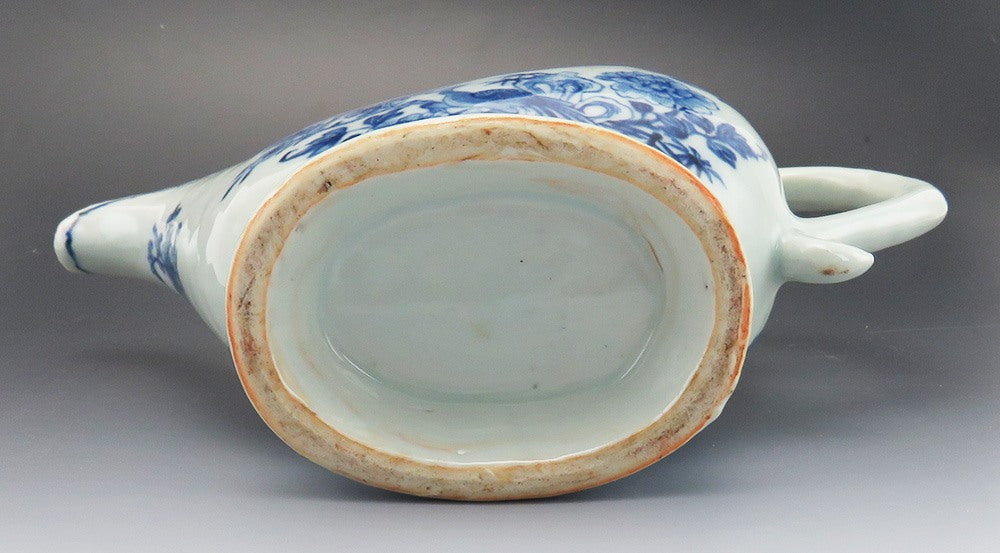 Antique c1800 Chinese Export Porcelain Blue White Gravy Sauce Boat