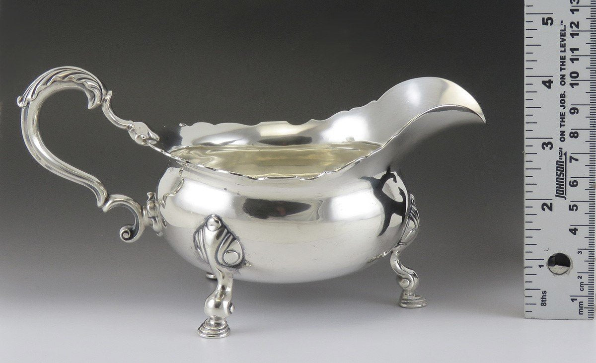 Antique 1899 Victorian English Sterling Silver Sauce or Gravy Boat NO MONO