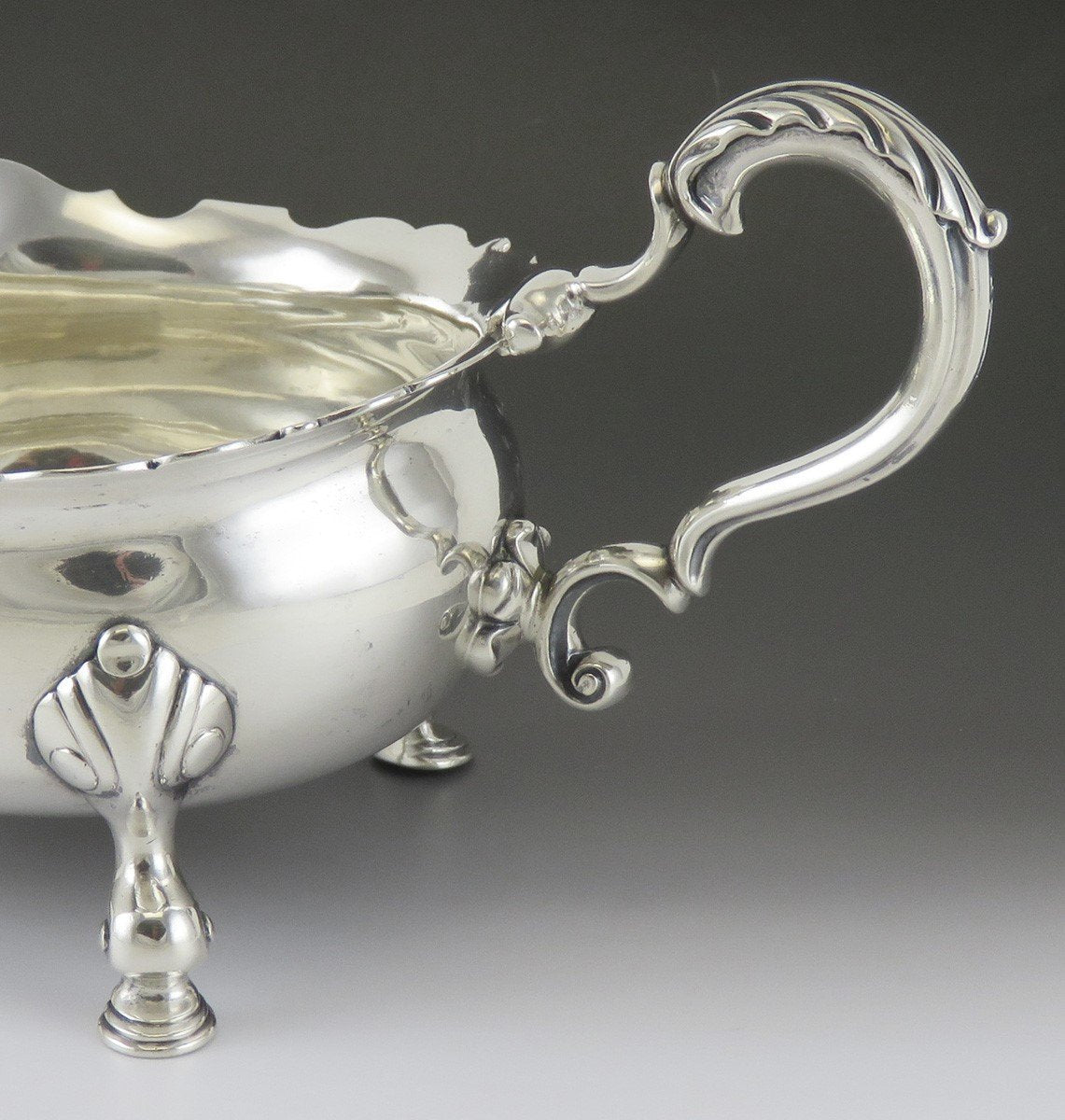 Antique 1899 Victorian English Sterling Silver Sauce or Gravy Boat NO MONO
