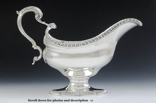 Heavy Antique 1934 English Sterling Silver Georgian Style Gravy/Sauce Boat