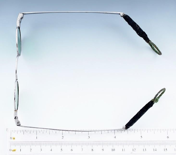 Rare c1780-1810 American Oval Green Glass Spectacles Sunglasses Eye Glasses