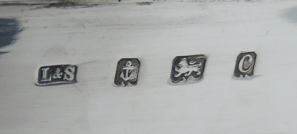 Stunning 1902 English Sterling Silver Green Glass Art Nouveau Centerpiece Bowl