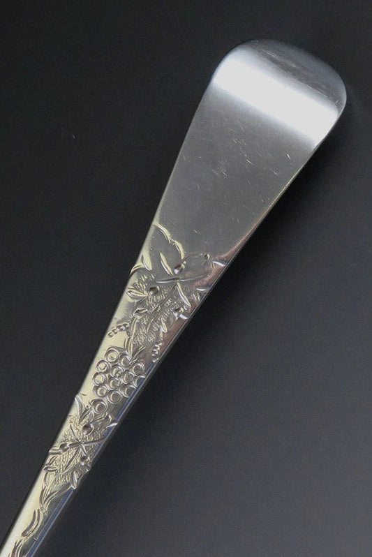 Antique 1805 English Georgian Sterling Silver Bateman Fruit Bowl Serving Spoon