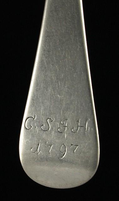 Antique 1797 Continental European Silver Place Spoon