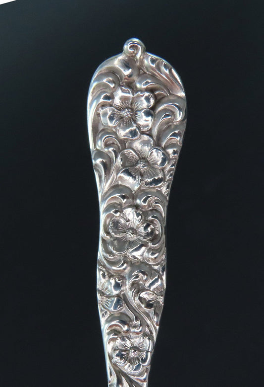 Elegant Dominick Haff Rococo Sterling Silver Bon Bon Nut Spoon 4 1/4 Inches