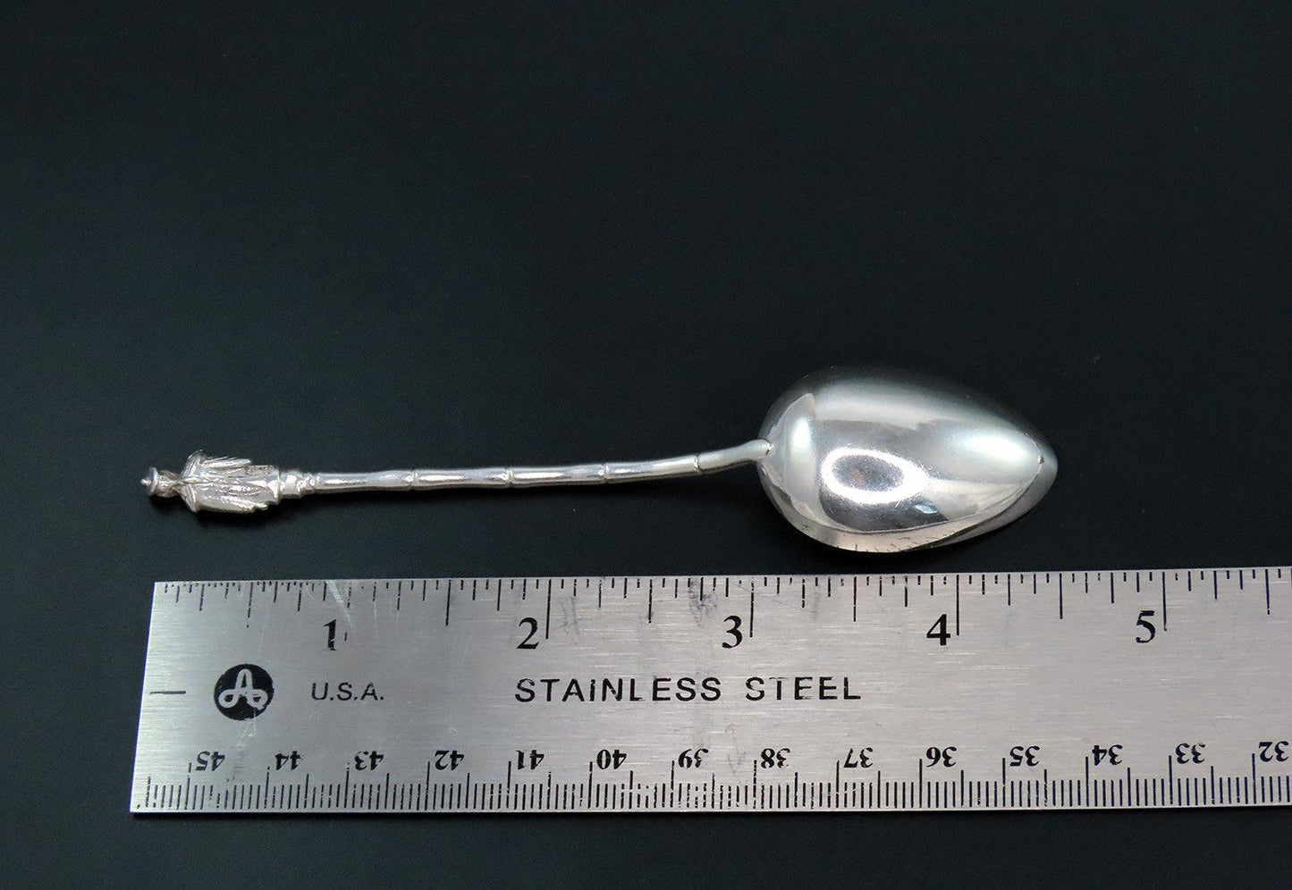10 Antique Chinese Silver Figural Handles Demitasse Coffee Spoons 4 1/2"