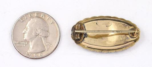 Amazing 1840s-1860s American Victorian 10k Yellow Gold Mourning Pin
