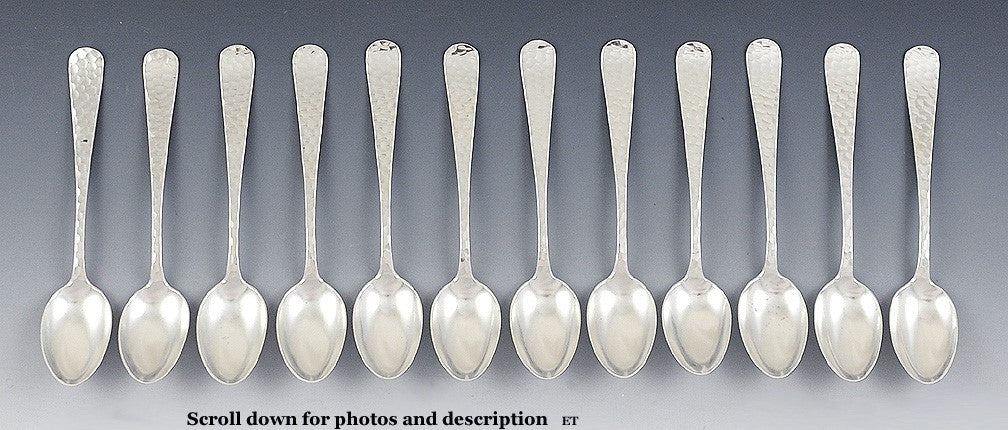 Fab Set 12 Sterling Silver Aesthetic Spoons Dominick & Haff c1880s