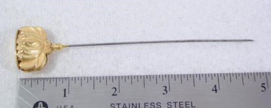 Vintage c1905 Gold Filled Open Lotus Blossom Floral Hatpin