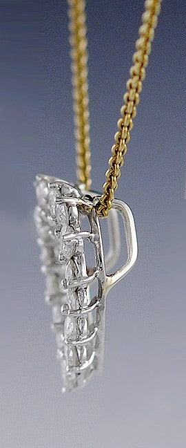 Lovely 14k White Gold & Diamond Openwork Heart Pendant