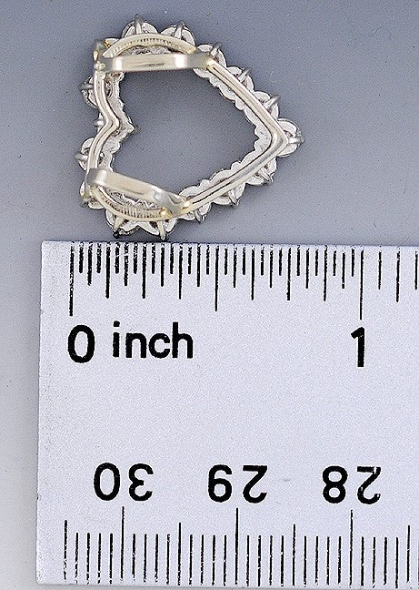 Lovely 14k White Gold & Diamond Openwork Heart Pendant