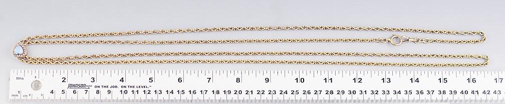 Gorgeous c1900 14k Rose Gold Chain w/Opal & Pearl Heart Slider