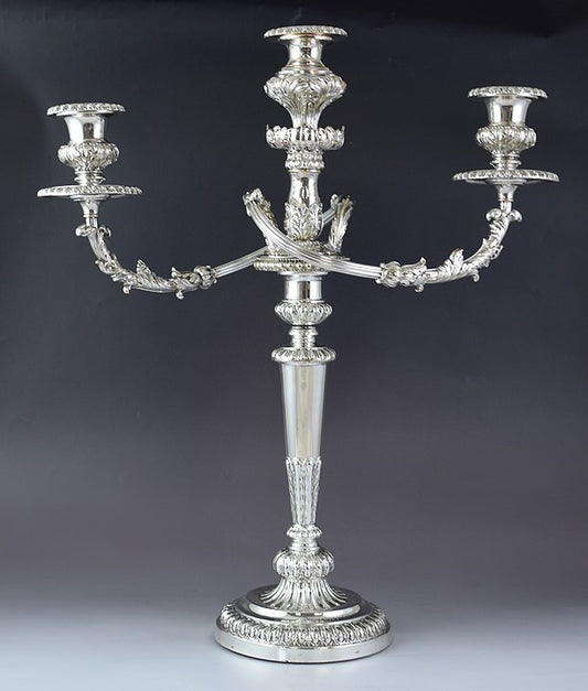 English 1786 Matthew Boulton Sterling Silver Convertible Candelabra Candlesticks