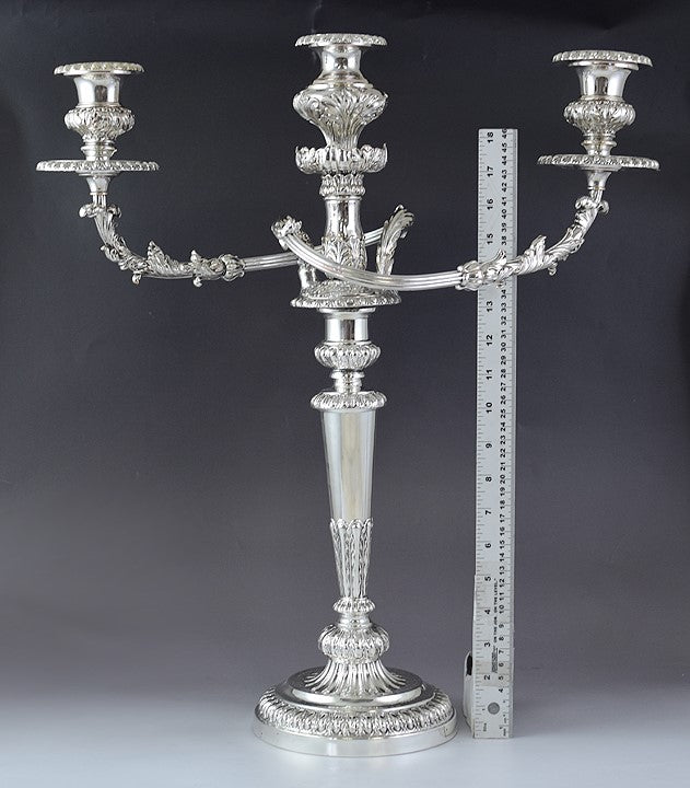 English 1786 Matthew Boulton Sterling Silver Convertible Candelabra Candlesticks