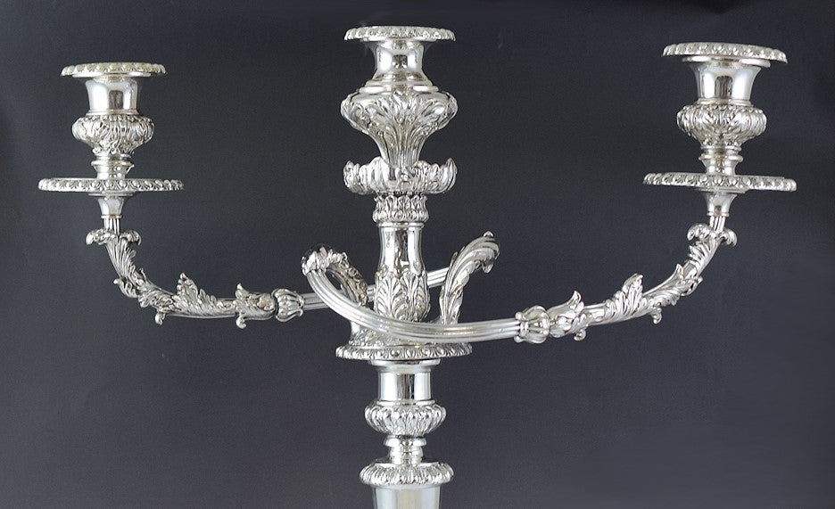 English 1786 Matthew Boulton Sterling Silver Convertible Candelabra Candlesticks