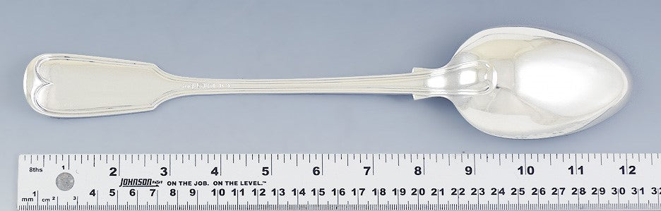 1829 Georgian English Sterling Silver Fiddle Thread Stuffing / Serving Spoon