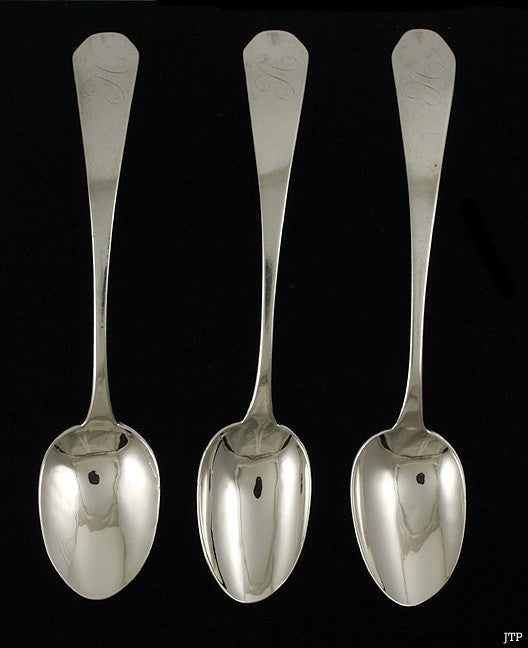 3 American Coin Silver Coffin End Spoons Ward & Bartholomew