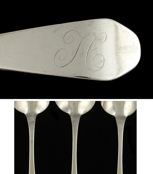 3 American Coin Silver Coffin End Spoons Ward & Bartholomew