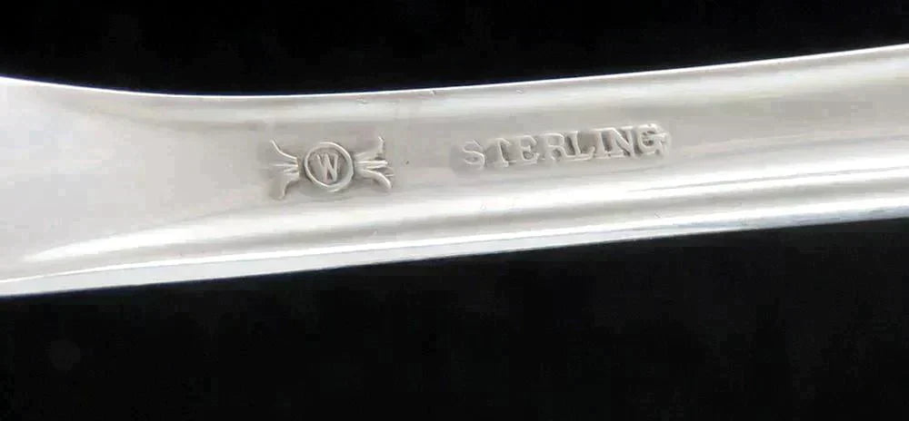 Antique Art Nouveau Frank Whiting Easter Lily Sterling Silver Serving Fork 9 1/2