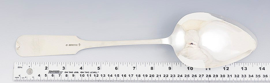 c1830s-1850s Huge German Silver Thalheim Fiddle Stuffing Serving Spoon