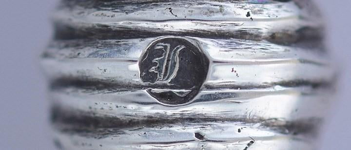 1895 Fab Dutch .833 Silver Serving Spoon w Nice Crest Medallion Design 14"