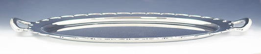 c1907-1947 Impressive Tiffany Co Sterling Silver Oval Serving Tray