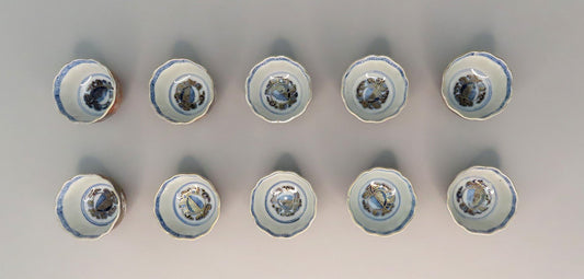 Mid 1800s Antique 10 Japanese Imari Small Cups 2 1/8 in Diameter