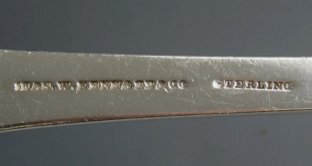 Antique c1870 Boston Sterling Silver Shell Pattern Soup/Punch Ladle 12"