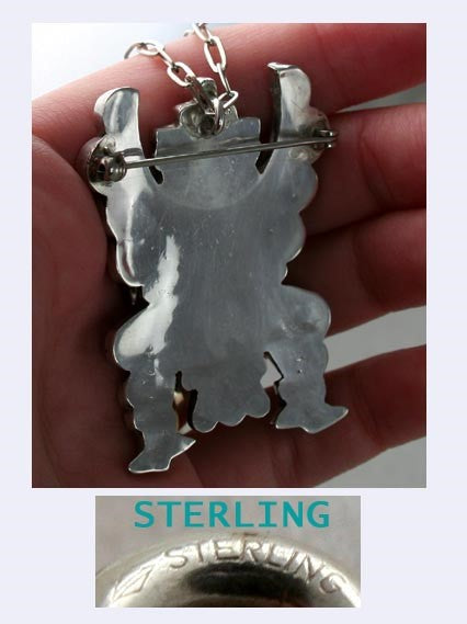 Zuni Knifewing Native American Sterling Turquoise Onyx Necklace