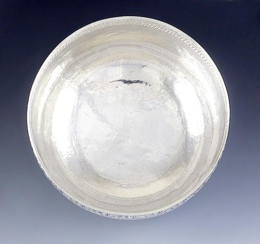 Beautiful Antique Southeast Asian Silver Hand Hammered Hand Chased Bowl