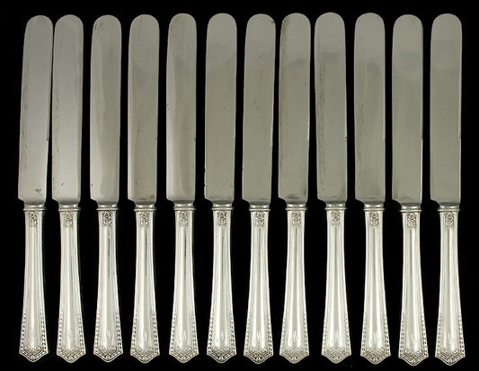 12 International Sterling Chesterfield Dinner Knives