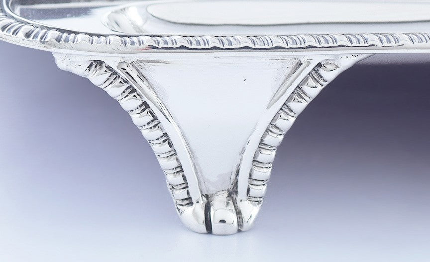 1892 Superb English Sterling Silver Double Partners Inkwell Stand