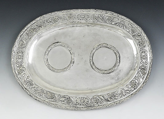 Fantastic C1750-1830 Silver Inkwell & Sander W/Tray