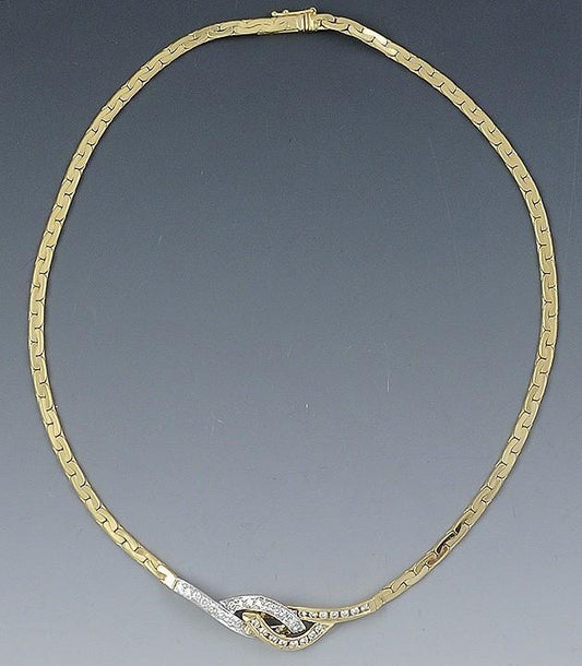 Charming 14k Yellow & White Gold ~1ct Diamond Necklace