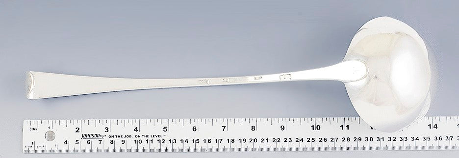 Rare 1760s Irish Sterling Silver Large Serving Soup Ladle by David Peter 14"
